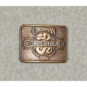 Vtg Crosman Copperhead Super Round BBs Belt Buckle 2" X 2.75" Fits 1.75" Belt‎
